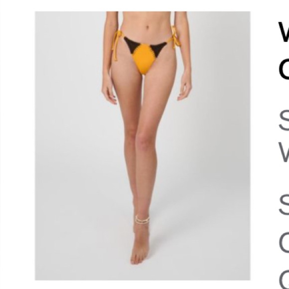 WeWoreWhat Black and Orange Bikini Bottom